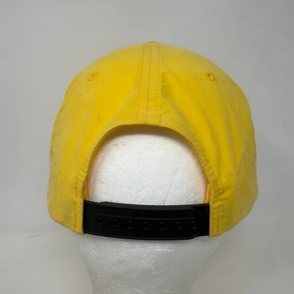 Vintage Sun Valley Idaho Ski Resort Rope Hat Yellow Snapback Trucker Cap 80s 90s